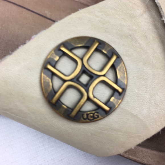 UGG Cork Wedge Leather Sandals - Picture 4 of 8